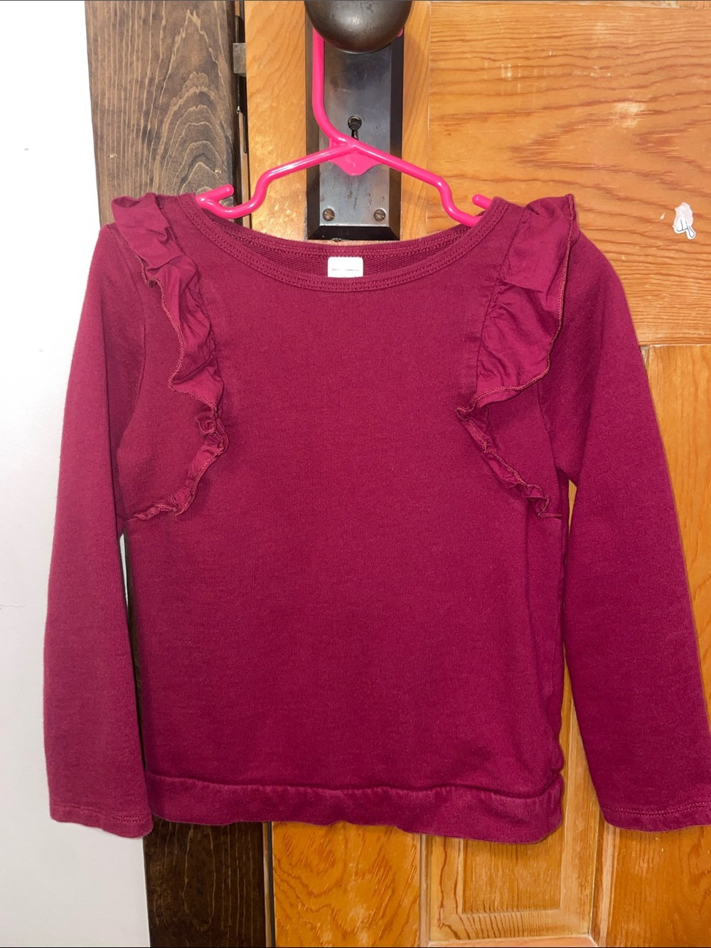 Carter's Burgundy Ruffle Shoulder Sweater Top
